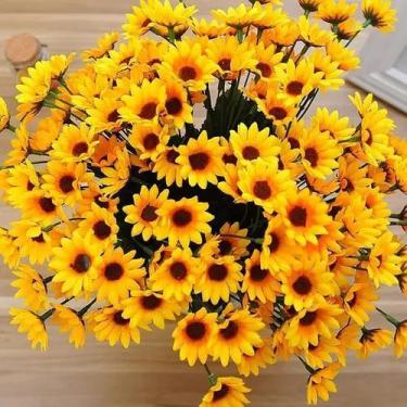 Imagem de 6 Arranjos Buquês Mini Girassol Flor Artificial Decoração - Canal Util