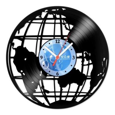 Imagem de Relógio De Parede Disco Vinil Diversos - Globo Terrestre - VDI-229 - M
