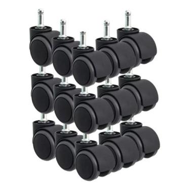 Imagem de Kit Rodízio 15 Rodinhas Semi Silicone Anti Riscos P/ Cadeira - Squadro