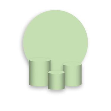 Imagem de Painel De Festa Redondo 1,50x1,50 + Trio De Capas Cilindro - Cor Liso 