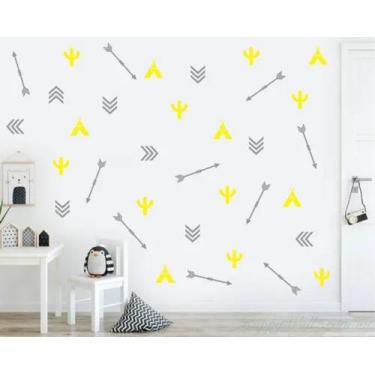 Imagem de Adesivo De Parede Flecha Cabana Cactos Decoração Quarto Sal - pinkie