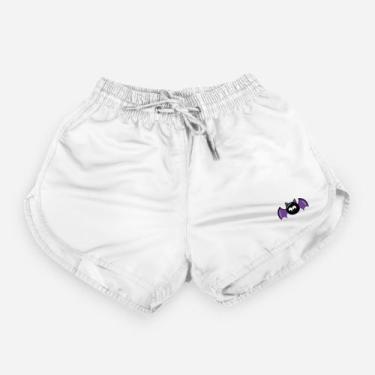 Imagem de Short Feminino Moda Praia Tactel Estampado - RELAXADO, Branco morcego,
