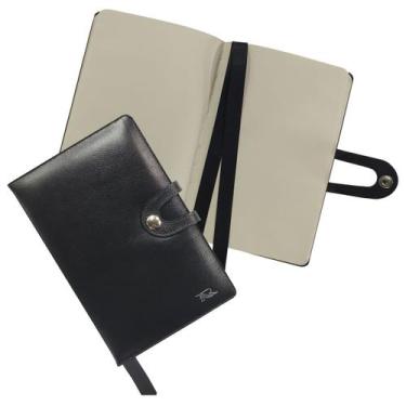 Imagem de Bloco de Notas Tipo Moleskine Couro 109-R Raffai Couros, Preto