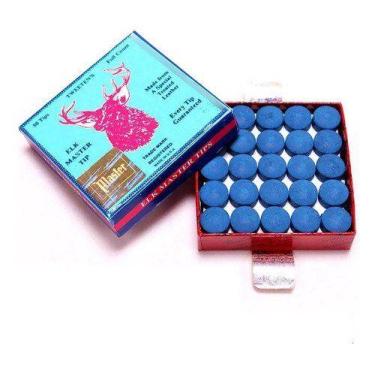 Imagem de Kit 10 Solas Ponteiras Para Taco De Sinuca 11mm Master Azul Bilhar (Pa