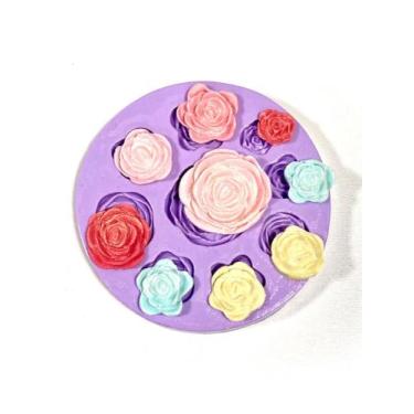 Imagem de Molde de silicone rosas para decorar f98 - Confeitaria dos moldes