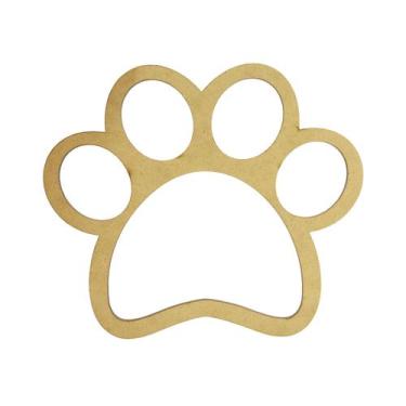 Imagem de Pacote 10 Aplique Recorte Pata de Cachorro Decoração 15x11,5 Mdf Madei