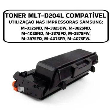 Imagem de Toner Compativel C/ Samsung Mlt-d204l 204l M4025 M3875 M3375 - Digital