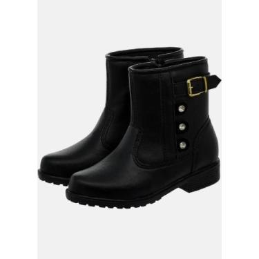 Imagem de Coturno Infantil Feminino 3 Pedras - M.D.S CALÇADOS, Preto, 33