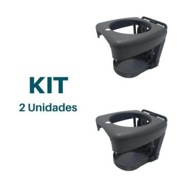 Imagem de Kit 2 porta copos latas dobravel carro barco onibus  - JANPOL, Cinza