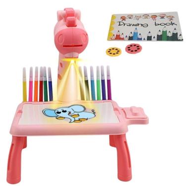 Imagem de Lousa Infantil Rosa Com Projetor E Canetinhas Mesa Interativa
