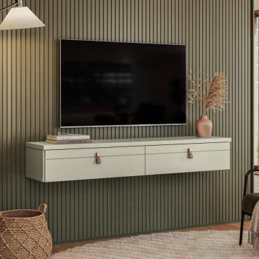 Imagem de Rack Suspenso Line P/ Tvs até 50 Polegadas 135cm 2 Portas Off White Bege - Olivar Móveis