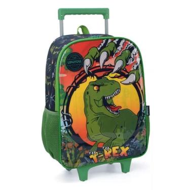 Imagem de Mochila Infantil com Rodinha UP4YOU Dinossauro G Preta