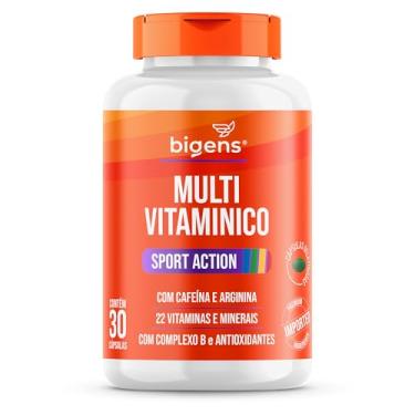 Imagem de Multivitamínico Sport Action, Cafeína, Arginina, 22 vitaminas e minerais, 30 Cápsulas, Bigens