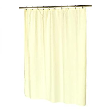 Imagem de Carnation Home Fashions Cortina de chuveiro de tecido de trama Waffle Marfim