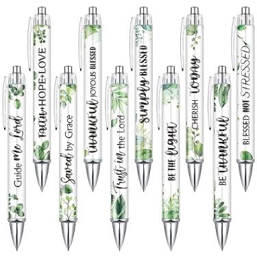 Imagem de Tinlade 10 canetas cristãs para mulheres, canetas de tinta religiosas, presentes de formatura, citações inspiradoras, versículo bíblico, esferográfica, material de escritório engraçado para mulheres e