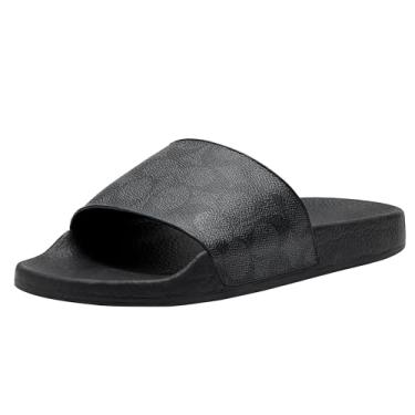 Imagem de Coach Pantufa feminina de lona revestida Udele, Carvão/Preto, 41