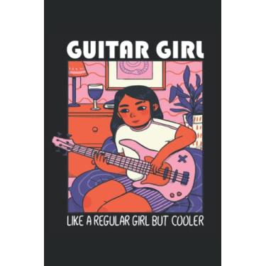 Imagem de Lofi Guitar Girl - Taccuino del chitarrista: Din A5 (6x9) Notebook per strumenti di pizzico e musicista strumenti a corda con 120 pagine e giorni feriali per la funzione del diario