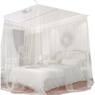 Imagem de Genérico Mosquiteiro De Teto Para Cama De Casal Queen Super King, Branco, 200 x 205 x 240 cm