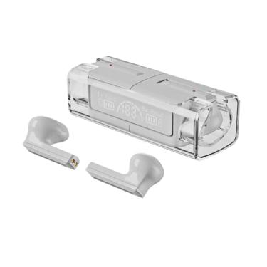 Imagem de Fone de Ouvido Intra Auricular Bluetooth com Case de Carregamento Transparente KA-780 (Branco)
