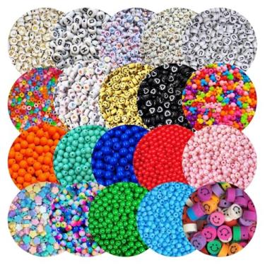 Imagem de Kit 1600 Miçangas Sortidas + Fio Missanga Pérola Entremeio p/montar Pulseira Colar Artesanato