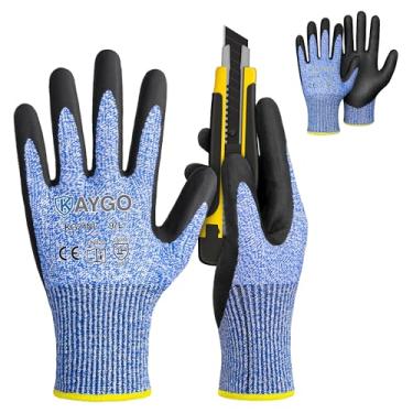 Imagem de KAYGO Luvas de Trabalho Resistentes a Corte MicroFoam Nitrilho Revestido-2 Pares, Alto Nível de Corte 5, Desempenho Superior de Aderência, Embrulhado para Venda Automática, Ideal para Serviço Geral