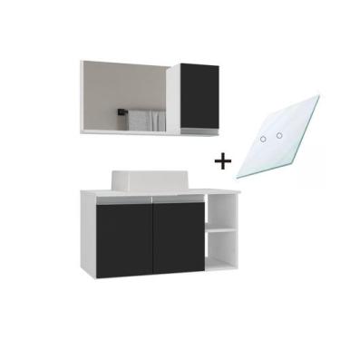 Imagem de Armario gabinete banheiro virtus 80cm tampo de vidro - MOVEIS JOIA, Br