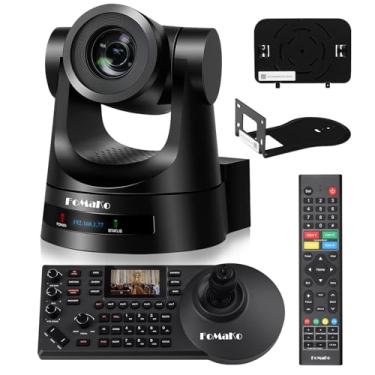 Imagem de FoMaKo Câmera PTZ, zoom óptico de 20x AI Auto-Tracking Gen 3, PoE HD 1080P, controlador de câmera PTZ para cultos ao vivo em igreja, (combo FMK20SDI+KC608) BH201