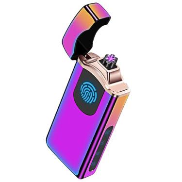 Imagem de Lesbri Isqueiro De Plasma De Arco Triplo 500 Mah Bateria Usb Recarregável À Prova De Vento Isqueiro Frio (Colorido)