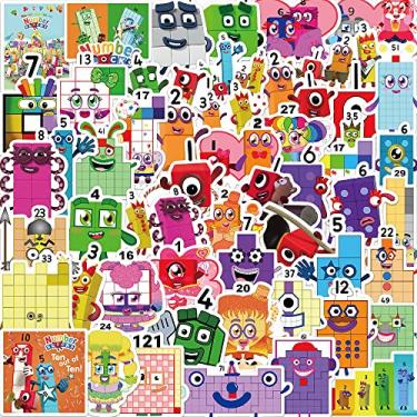 Imagem de 52 Pcs Adesivos De Blocos De Números Fofos Blocos De Construção Tijolos Brinquedos Adesivos Vinil À Prova D'Água Para Laptop Guitarra Motocicleta Bicicleta Bagagem Telefone Para Crianças Adolescent