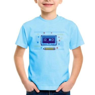 Imagem de Camiseta Infantil Fita Cassete - Foca na Moda, Azul bebê, 10