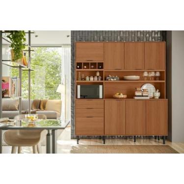 Imagem de Cozinha Viena 7 Portas 3 Gaveteiros c/ Espaço para Microondas e Vinhos