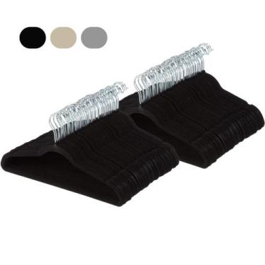 Imagem de Kit 100 Cabides De Veludo Para Loja Reforçado Atacado Adulto - Zaganza