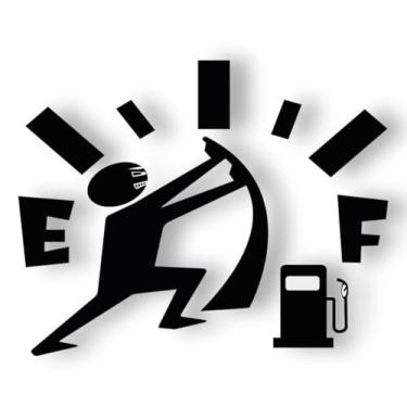 Imagem de Adesivo de carro com calibre de gás engraçado, design vazio de tanque de combustível, alto consumo de gás para carros, vans e caminhões, 12,7 x 10 cm, preto