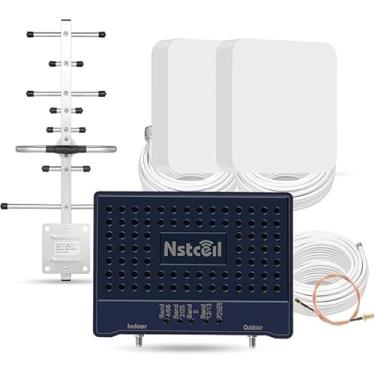 Imagem de Amplificador de celular para casa e muti-room, até 7000 pés quadrados, amplificador de sinal de celular para área rural com 2 antenas de painel interno, aumenta 5G 4G LTE para todas as operadoras dos