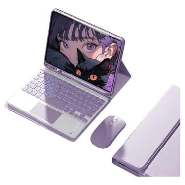 Imagem de Capa Para iPad Air 4ª Air 5ª Geração + Smart Keyboard+Mouse (Cinza Lavanda, Teclado de toque)