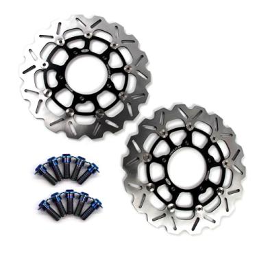 Imagem de Discos de freio dianteiros flutuantes com parafusos de montagem para Suzuki VZR1800N BOULEVARD M109R 2006-2015, VZR 1800 BOULEVARD M109 R 17, VZR1800T BOULEVARD M109R INTRUDER 06-12 Preto