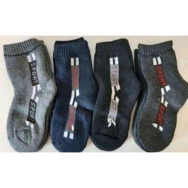 Imagem de 6 Pares Meia 100% Cotton Algodão Infantil Outono Inverno Semi Térmica 