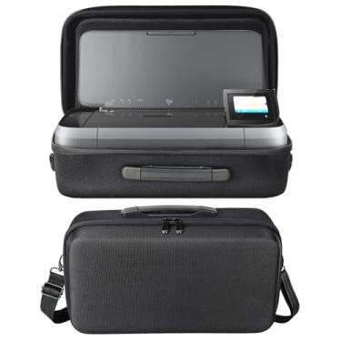 Imagem de FRONET Capa rígida de viagem compatível com impressora portátil HP OfficeJet 250 Mobile All-in-One, (CZ992A) – Nova bolsa de transporte protetora com interior personalizável e alça de ombro, preta