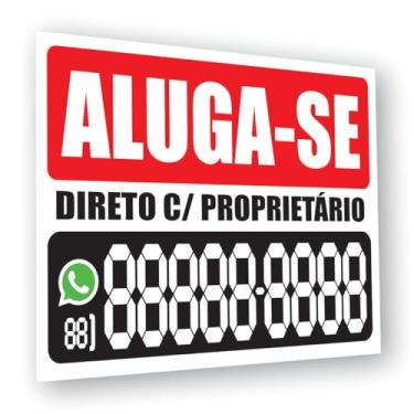 Imagem de Placa Aluga-se com Dígitos p/Imóveis Casa Terreno Apartamento Comércio