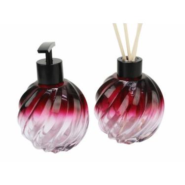 Imagem de Kit 02 Vidros Lavabo 250ml Espiral Vinho Porta Saboneteira Aromatizado