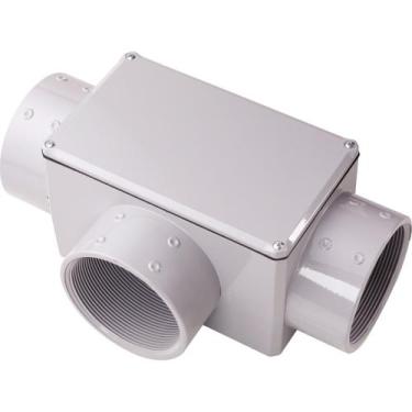 Imagem de Condulete Fixo 1.1/2" Tipo T Tramontina com Tampa com Rosca NPT e com 