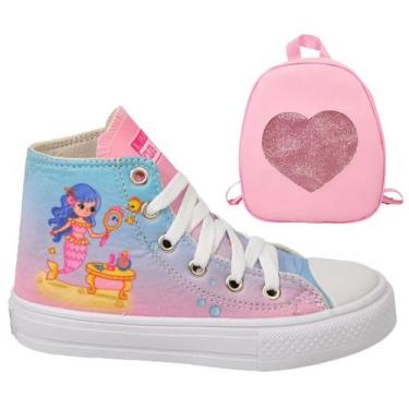 Imagem de Tênis Botinha Infantil Personagem Menina Feminino Cano Alto Club Magia