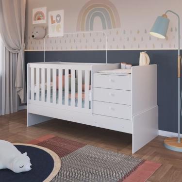 Imagem de Berço Cama Multifuncional com Colchão Solteiro 78cm x 188cm 1 Colchão para Berço 70cm x 130cm