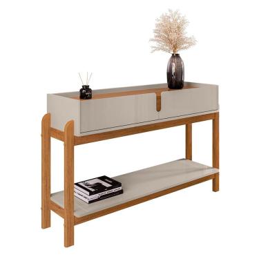 Imagem de Aparador Lizz 2 Gavetas - Casa D Off White/Cedro