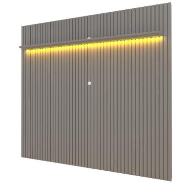 Imagem de Painel Gelius Nobre ripas autênticas 100% mdf largura de 2,30 metros com LED para TV de ate 85 polegadas Cinza