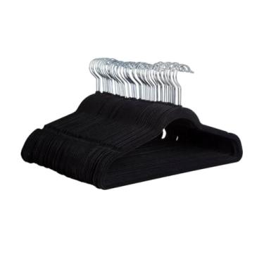 Imagem de Kit 10 Cabide Veludo Slim Adulto Antideslizante Cor Preto