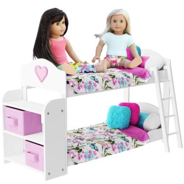 Imagem de Beliche Doll Bed pzas Toys para bonecas de 18 polegadas com conjunto de 23 peças