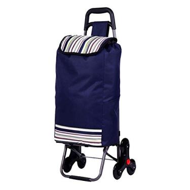 Imagem de YGCBL Carrinhos de mão portáteis multifuncionais, carrinho de compras, tecido Oxford dobrável, estrutura de aço impermeável, para subir as escadas, resistente ao desgaste, rolamento de borracha, 2