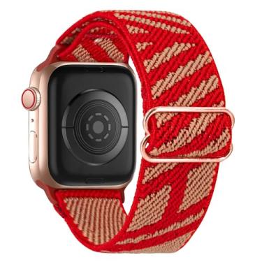 Imagem de Pulseira de nylon elástico compatível com Apple Watch séries 10, 9, 8, 7, 6, 5, 4, 3, 2 e SE, Ultra 2 de 38 mm, 40 mm, 40 mm, 40 mm, 41 mm, 44 mm, 46 mm, 49 mm, SE, 38 mm/40 mm/41 mm/42 mm (série 10))