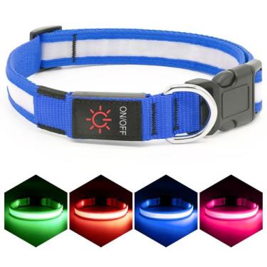 Imagem de Coleira LED para cães VIZPET Light Up ajustável USB recarregável